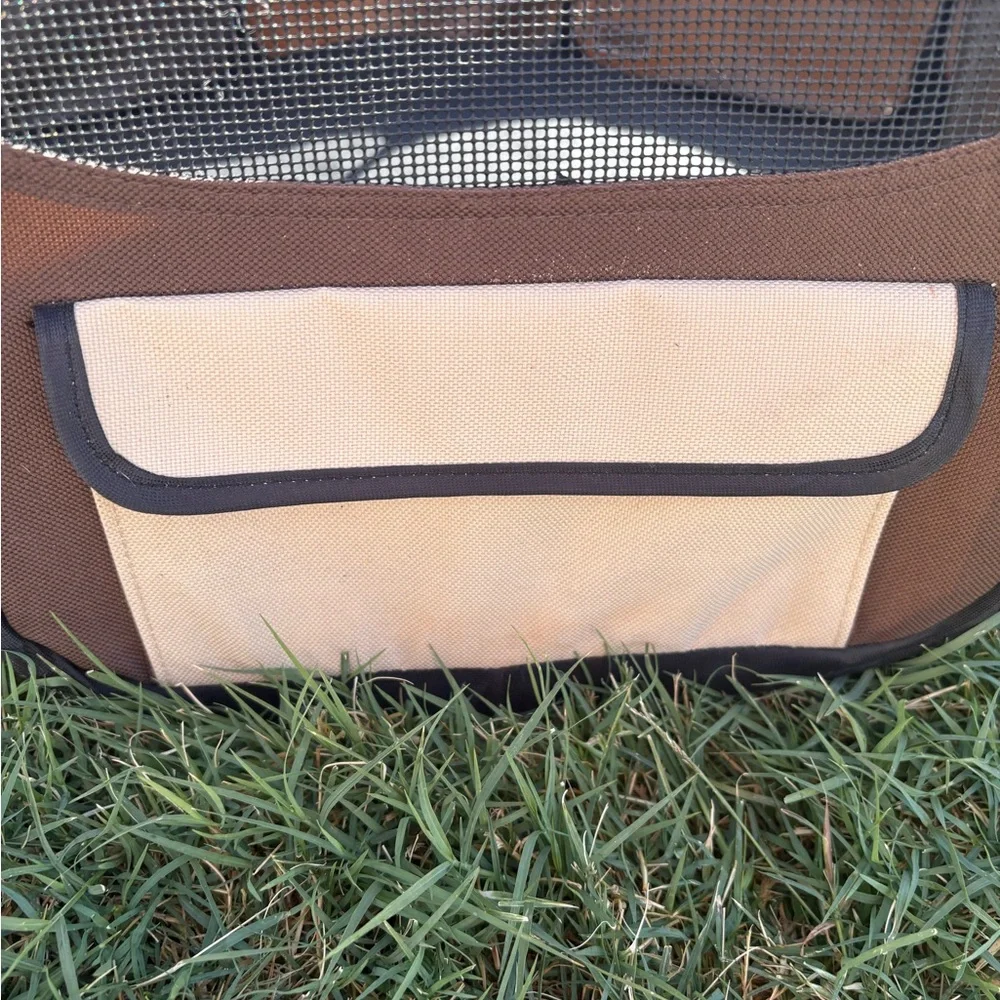Portable Brown and Black Pet Playpen by